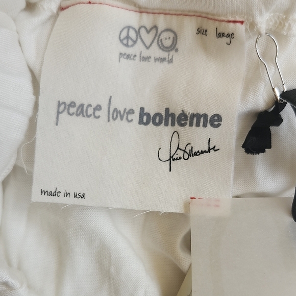 NWT Peace Love Word Boheme White Gabi Maxi Skirt with Slit Pantotene #1 - Picture 4 of 11